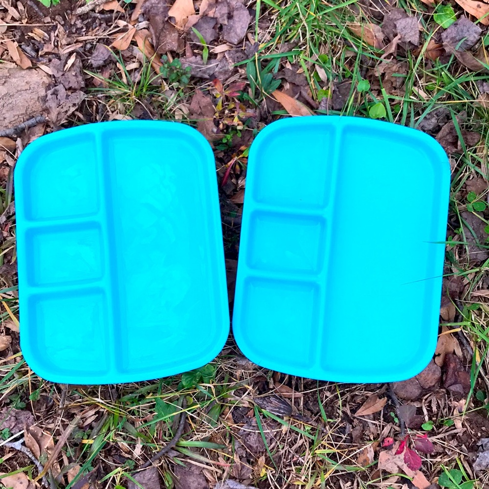 PACKERWARE 2 FOOD TRAYS BLUE COLOR